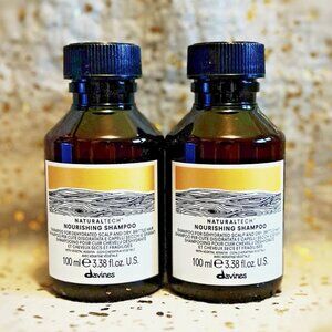 2x~Davines~Naturaltech~Nourishing Shampoo~100ml / 3.38 fl oz each~Travel Sz~NWOB